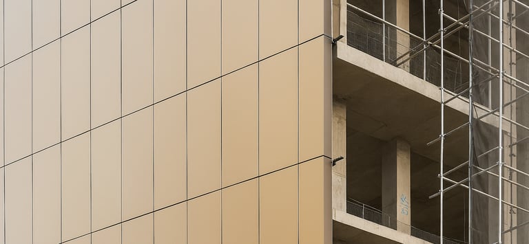 Glass and cladding facade works