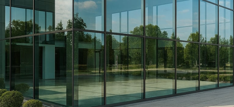 Glass and cladding facade works