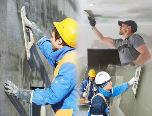 Finishing works (plastering and painting)